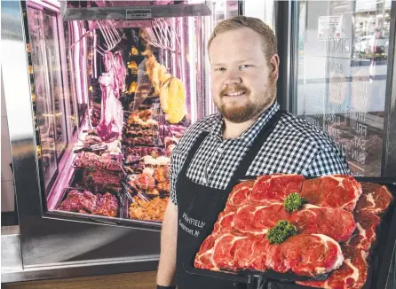  ?? Picture: Nev Madsen. ?? CUT ABOVE: Christian Nicholls of Highfields Gourmet Meats.