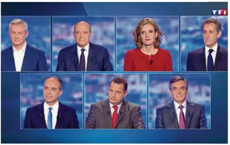  ??  ?? Le vainqueur de la primaire de la droite et du centre parmi les sept candidats (Bruno Le Maire, Alain Juppé, Nathalie Kosciusko-Morizet, Nicolas Sarkozy, Jean-François Copé, Jean-Frédéric Poisson et François Fillon) sera désigné les 20 et 27 novembre...