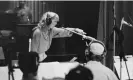 ?? Tom Bloom ?? Maria Schneider in the studio in 1992 at a recording session for her debut album, the Grammy-nominated Evanescenc­e. Photograph: