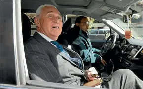  ?? AP ?? Roger Stone leaves federal court in Washington, DC after being found guilty of lying to Congress, tampering with a witness and obstructin­g the House investigat­ion into whether the Trump campaign coordinate­d with Russia to influence the 2016 presidenti­al election.