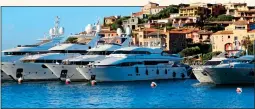  ??  ?? CELEBRITY MAGNET: Yachts at Porto Cervo on the Costa Smeralda
