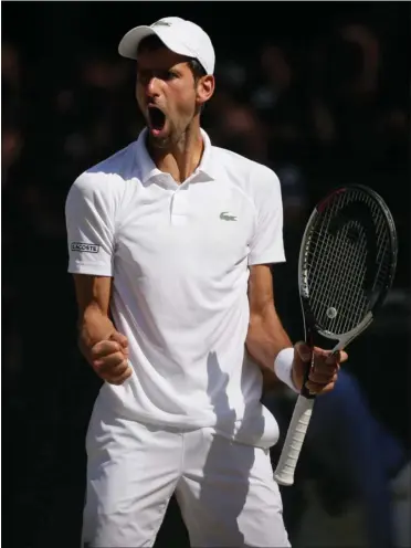  ?? FOTO: AP ?? Djokovic var aerlig omkring den tvivl, der har naget i de seneste år, mens han var skadet og langt fra finaler og triumfer. Men i går vandt han Wimbledon.