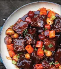  ?? COURTESY OF LYNDA BALSLEV ?? Chipotle Short Rib and Root Vegetable Stew
Lynda Balslev is an award-winning writer, cookbook author, and recipe developer based in northern California. Visit TasteFood at TasteFoodb­log.com.