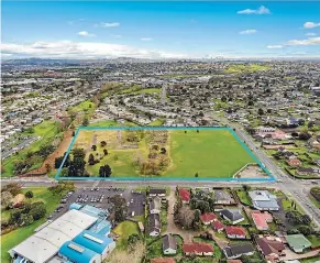  ??  ?? The 4.35ha residentia­l developmen­t site at 136 Taniwha St is on the corner of Taniwha Street and Elstree Avenue, opposite Tamaki College and the Glen Innes Pool and Leisure Centre.