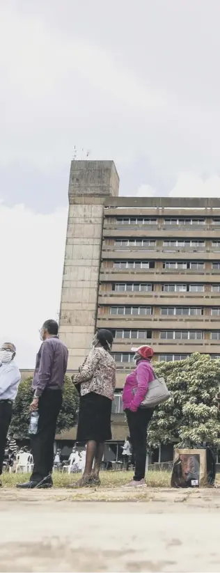  ??  ?? 0 Kenyans line up to receive a dose of the Astrazenec­a vaccine in Nairobi; Africa has a shortage of vaccine doses while some countries have more than they can use, says Tony Blair