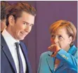  ?? FOTO: DPA ?? Österreich­s Kanzler Sebastian Kurz (ÖVP) kündigte eine Initiative in Ägypten an. Rechts Kanzlerin Angela Merkel (CDU).