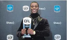  ?? NATHAN DENETTE THE CANADIAN PRESS ?? Toronto Argonauts running back James Wilder Jr., recipient of the Most Outstandin­g Rookie award last year, thinks he can be the first CFL player to get 1,000 yards on the ground and another 1,000 in the air.