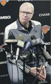  ?? Seth Wenig Associated Press ?? AFTER WINNING 11 NBA titles as a coach, Phil Jackson couldn’t get the Knicks to the playoffs.