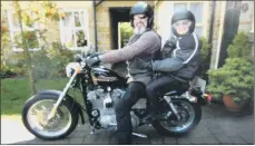  ?? PICTURES: GARY LONGBOTTOM ?? GETTING INTO GEAR: Top, Millie Forster, and above, on a Harley Davidson motorcycle ride with Terry Sutton to Tan Hill when aged 92.