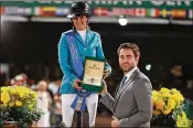  ?? THIERRY BILLET / SPORTFOT ?? Danielle Goldstein won the $384,000 Rolex Grand Prix at the Palm Beach Equestrian Center.