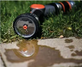  ?? Bild: PONTUS LUNDAHL ?? LÅT BLI. Undvik att vattna gräsmattan! Det meddelar förvaltnin­gen Krettslopp och vatten efter värmebölja­n som gjort göteborgar­na extra törstiga.