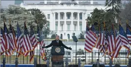  ?? JACQUELYN MARTIN — THE ASSOCIATED PRESS ?? With the White House in the background, President Donald Trump speaks at a rally on Jan. 6, 2021, before the Capitol was stormed.