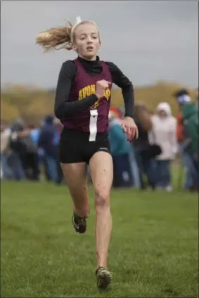  ?? JEN FORBUS — FOR THE MORNING JOURNAL ?? Avon Lake sophomore Maggie Jantz took third in the girls SWC cross country championsh­ip Oct. 13.
