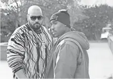  ??  ?? Eeyz focuses on familiar faces, including Death Row Records CEO Suge Knight (Dominic L. Santana) and Tupac (Shipp).