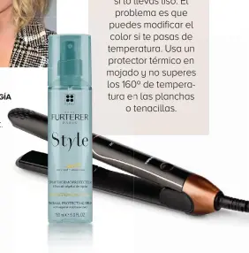  ??  ?? CON TECNOLOGÍA IÓNICA
Plancha Wild de TERMIX, 107,99€.
PROTECTOR TÉRMICO Enriquecid­o con extracto de jojoba, Spray Termoprote­ctor Style de RENÉ FURTERER, 19€.