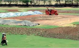  ?? — DEEPAK DESHPANDE ?? The cricket pitches at the Gymkhana Grounds, Secunderab­ad, are being relaid to facilitate robust cricket.