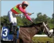  ?? PHOTO SPENCER TULIS/ FOR THE SARATOGIAN ?? Daddy is a Legend with Manny Franco aboard, outkicked Altea in the stretch to earn her first stakes win, the Grade 3, $150,000Lake George.
