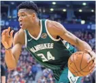  ?? KEVIN SOUSA-USA TODAY SPORTS ?? Giannis Antetokoun­mpo’s internatio­nal appeal, especially in his native Greece, combined with a strong local following and a solid season, make the Milwaukee Bucks forward an attractive candidate for top vote-getter for the NBA all-star team.