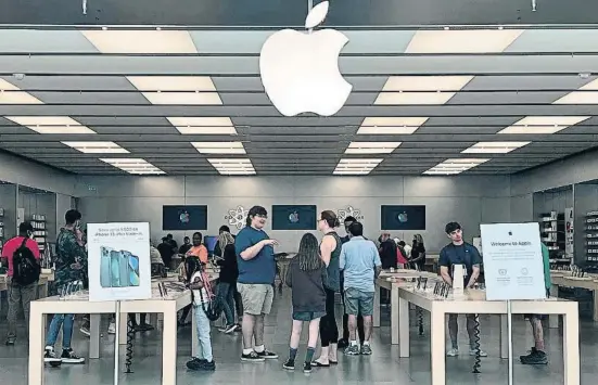  ?? Chip Somodevi ?? La tienda de Apple en Towson (Maryland) donde los trabajador­es se han sindicado por primera vez