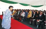  ?? ?? Tourism and Hospitalit­y patron First Lady Dr Auxillia Mnangagwa who is also academical­ly qualified in the sector, shares her tourism and hospitalit­y experience­s and knowledge with students she handed over scholarshi­ps from United Nations Tourism at Zimbabwe House yesterday