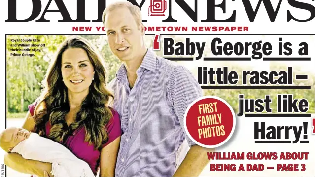  ??  ?? Royal couple Kate and William show off their bundle of joy, Prince George.