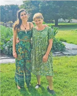  ?? Photo / supplied ?? Jackie Harding, pictured with her daughter Sarah Harris [left] at her thriving vegetable garden in Maunu.