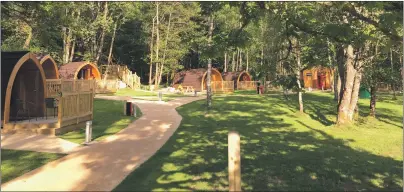  ?? ?? Eco lodges opened recently as part of the new Loch Katrine Eco Camp in the national park.