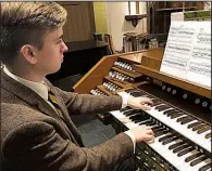  ??  ?? Organist Rees Roberts performs Tuesday at North Little Rock’s St. Luke’s Episcopal Church.