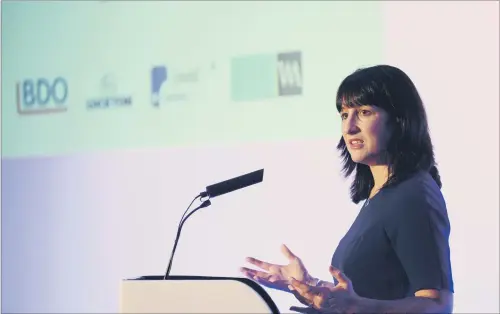  ??  ?? RALLYING CRY : Rachel Reeves MP made a passionate case for extra investment in the region at the awards dinner in The Queens Hotel , Leeds Picture: Jonathan Gawthorpe