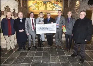  ?? Pics: ?? Rotary cheques presentati­on to North West Hospice at Drumcliffe Church of Ireland: Padraic McAuliffe, Gerry Cannon, Cllr Hubert Keaney, Mary Forte, Rev Isaac Hanna, Niall Brennan, Sean Doyle, Arnie Griffin. Donal Hackett.