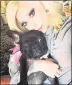  ??  ?? Lady Gaga with pet French bulldog Miss Asia