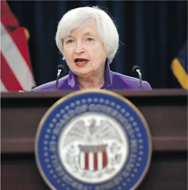  ?? CAROLYN KASTER / THE ASSOCIATED PRESS FILES ?? Janet Yellen proved her mettle as U. S. Federal Reserve chair, writes Gordon Isfeld, now it’s up to Jerome Powell to navigate the challenges ahead.