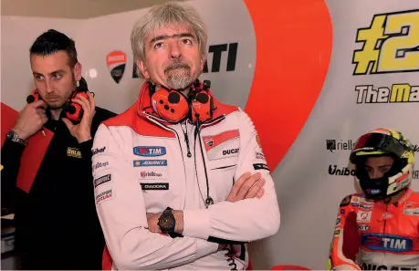  ?? MILAGRO ?? Gigi Dall’Igna, 49, da un anno e mezzo è direttore generale di Ducati Corse. Nel 2015 ha già conquistat­o 6 podi (4 con Dovizioso, 2 con Iannone)