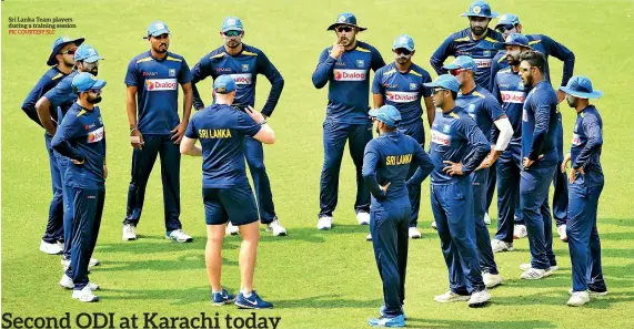  ?? PIC COURTESY SLC ?? Sri Lanka Team players during a training session
