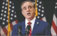  ?? The Associated Press ?? SECRETARY: Veterans Affairs Secretary David Shulkin speaking on Aug. 2017, during a press briefing in Bridgewate­r, N.J.