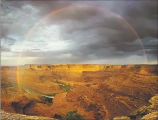  ?? COURTESY PHOTO ?? ‘Rainbow at Dead Horse Point, Moab, Utah,’ 52 by 40 inches, by Dane Spangler, high-res digital photograph, is one of his stunning panoramas of U.S. National Parks on view from July 18 through the end of the month at Sage Fine Art Gallery, 115C East Taos Plaza.