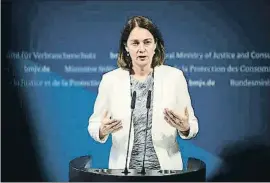  ?? SEAN GALLUP / GETTY ?? La ministra alemana de Justicia, Katarina Barley