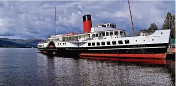  ??  ?? Iconic Maid of the Loch berthed at Balloch