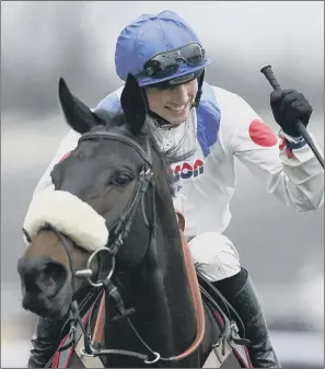  ?? PICTURE: GETTY IMAGES ?? GLORY: Harry Cobden riding Clan des Obeaux wins The King George VI Chase at Kempton.