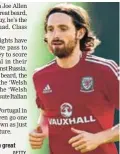  ?? GETTY ?? Joe Allen has been in great form for Wales.