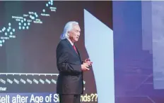  ?? Courtesy: Dewa ?? Professor Michio Kaku, American theoretica­l physicist and futurist, at the Risk and Resilience Conference yesterday.