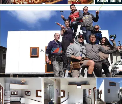  ?? PHOTO: STEPHEN JAQUIERY ?? From small beginnings . . . Dunedin Training Centre students (clockwise from bottom left) Kevin Markham, Sharon Davey, Brian Satake, Lee Anthony, Ruth Chettlebur­gh, Janis McCarthy, Brian Hwangbo and Riki Washington built a tiny home as part of their course. Absent: Ethan Duval.