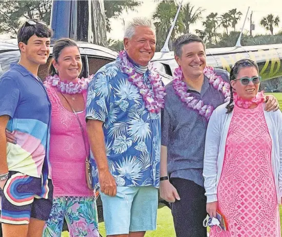  ?? ISLAND PHOTOGRAPH­Y ?? At the Prader-Willi fundraiser in Florida are, from left, Clint Hurdle’s son Christian, wife Karla, Hurdle, event emcee Robby Incmikoski and Clint’s daughter Maddie.