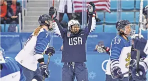  ?? ANDREW NELLES/USA TODAY SPORTS ?? U.S. forward Dani Cameranesi celebrates one of her two goals against Finland.