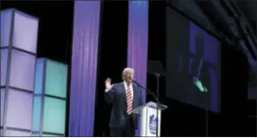  ?? THE ASSOCIATED PRESS ?? Republican presidenti­al candidate Donald Trump speaks at the Shale Insight Conference, Thursday, in Pittsburgh.