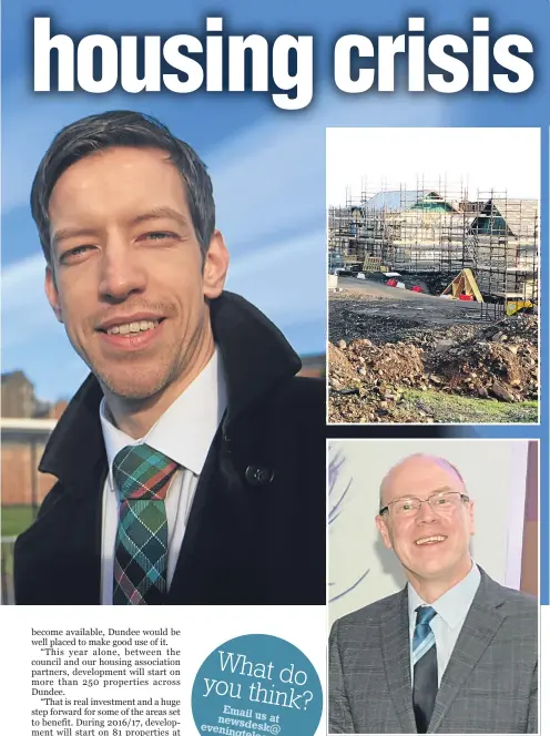  ??  ?? Top: Building under way in Alexander Street. Above: Housing minister Kevin Stewart.