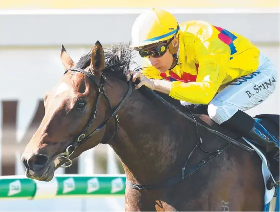  ?? Picture: AAP ?? Blake Shinn rides Vega One to victory in the Queensland Day Stakes at Doomben this month.