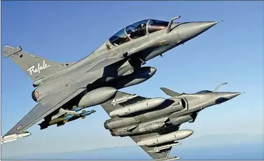  ??  ?? These medium multi-role combat jets will give Indian Air Force an edge over its adversarie­s in Pakistan and China.