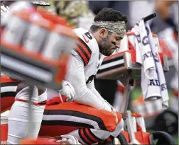 ?? STEVEN SENNE/AP ?? The Browns’ Baker Mayfield has reputation of being a complement­ary QB who has to be surrounded by great skill-position players to lead a team to the playoffs. The fourth-year pro is under contract next season for nearly $19 million.