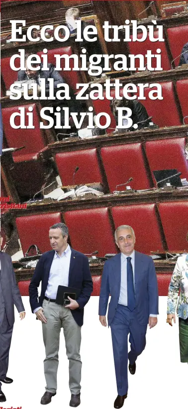  ??  ?? I privilegia­ti di Berlusconi Paolo Bonaiuti Leghisti al vento Flavio Tosi Centristi di risulta Gaetano Quagliarie­llo